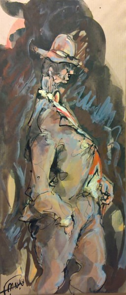 Pintura titulada "67 La bonne figure" por Antoine Faure, Obra de arte original, Gouache