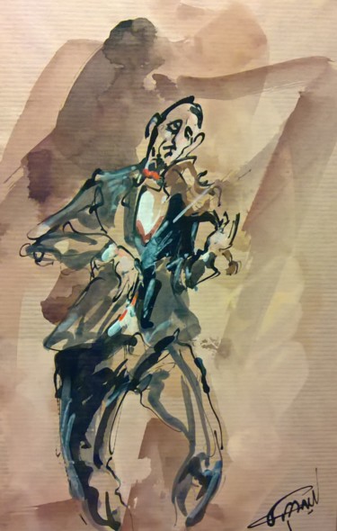 Pittura intitolato "231 Mister Grapp" da Antoine Faure, Opera d'arte originale, Gouache