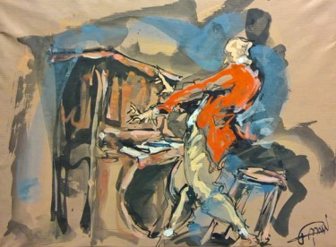 Painting titled "176 Punch boogie" by Antoine Faure, Original Artwork, Gouache