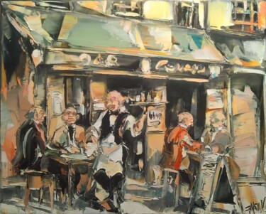 Painting titled "89 Le barman" by Antoine Faure, Original Artwork, Oil