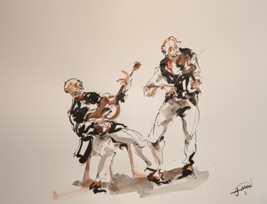 Картина под названием "215 Etude jazz" - Antoine Faure, Подлинное произведение искусства, Гуашь