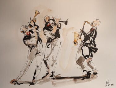 Peinture intitulée "250 Etude jazz" par Antoine Faure, Œuvre d'art originale, Gouache