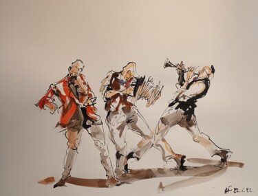 Peinture intitulée "259 Etude jazz" par Antoine Faure, Œuvre d'art originale, Gouache