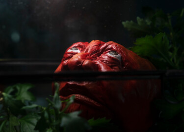 Tomate sous serre de nuit Photographie intitulée "Tomate sous serre d…" par Antoine Hémono, Œuvre d'art originale, Photographie numérique
