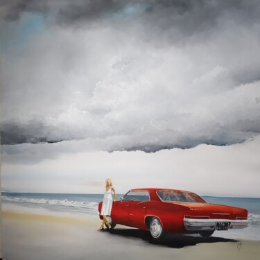 Painting titled "Chevrolet Impala 19…" by Antoine Klaric, Original Artwork, Oil