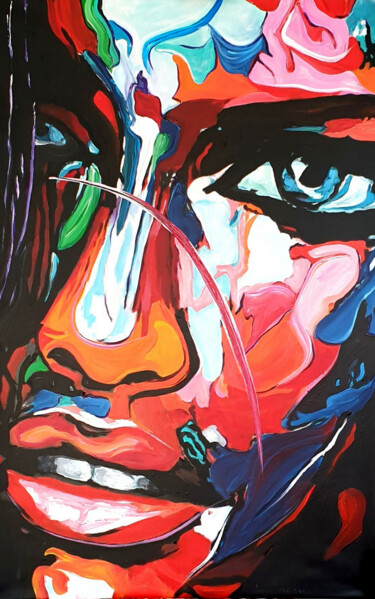Painting titled "Lola" by Antoine Liesens (A54 POP ART BV), Original Artwork, Acrylic Mounted on Wood Stretcher frame