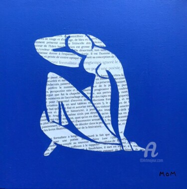 Collages titled "Matisse Gertrude" by Antoine Maume, Original Artwork, Collages Mounted on Wood Stretcher frame