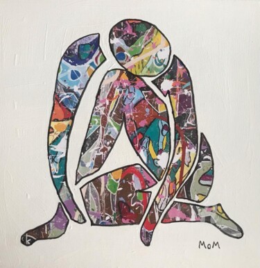 Коллажи под названием "Matisse JonOne" - Antoine Maume, Подлинное произведение искусства, Коллажи Установлен на Деревянная р…