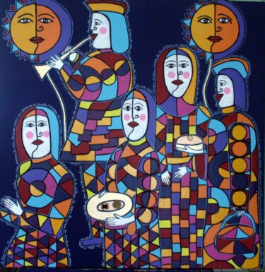 Pittura intitolato "les-fetes-galantes-…" da Antoine Mellado, Opera d'arte originale