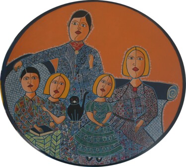 Pintura titulada "Portrait de famille…" por Antoine Mellado, Obra de arte original, Acrílico