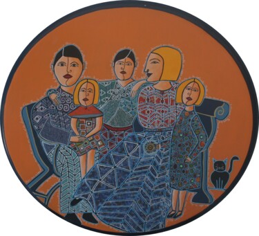 Peinture intitulée "Portrait de famille…" par Antoine Mellado, Œuvre d'art originale, Collages
