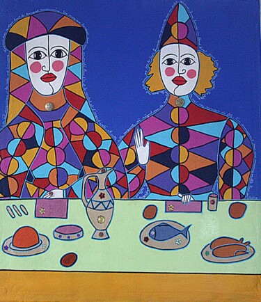 Pintura titulada "Le banquet 7" por Antoine Mellado, Obra de arte original, Acrílico