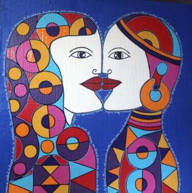 Painting titled "Cet amour" by Antoine Mellado, Original Artwork, Acrylic