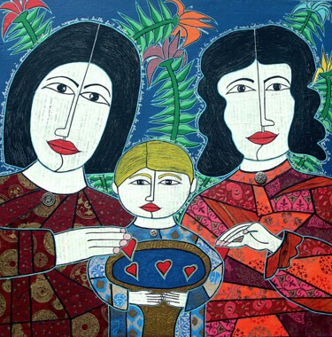 Painting titled "Lorsque l'enfant pa…" by Antoine Mellado, Original Artwork, Acrylic