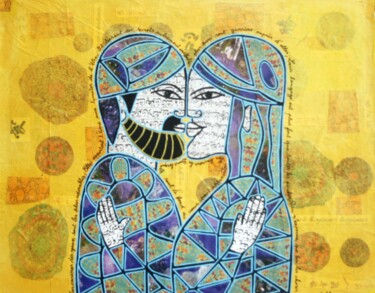 Painting titled "Les caresses des ye…" by Antoine Mellado, Original Artwork, Acrylic