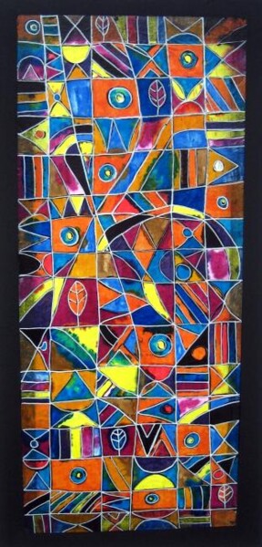 Painting titled "Tapis graphique-1" by Antoine Mellado, Original Artwork, Oil