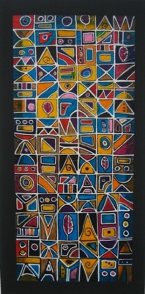 Pintura titulada "Tapis graphique -2" por Antoine Mellado, Obra de arte original, Oleo
