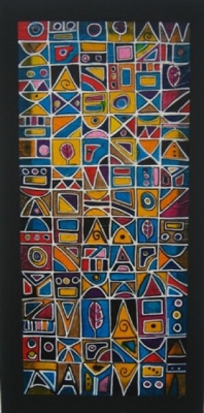 Painting titled "Tapis graphique -2" by Antoine Mellado, Original Artwork, Oil