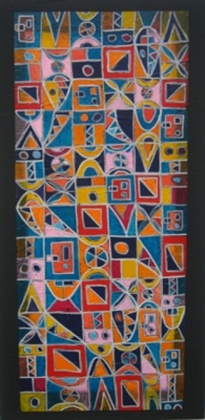 Painting titled "Tapis graphique -3" by Antoine Mellado, Original Artwork, Oil