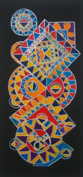 Pintura titulada "Tapis graphique -8" por Antoine Mellado, Obra de arte original, Oleo