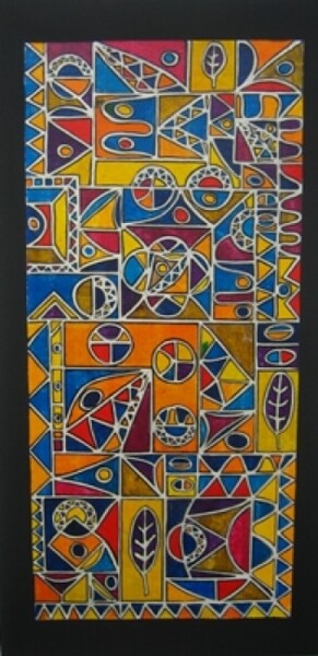 Pintura titulada "Tapis graphique -10" por Antoine Mellado, Obra de arte original, Oleo