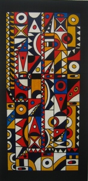 Painting titled "Tapis graphique -12" by Antoine Mellado, Original Artwork, Oil