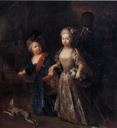 Malerei mit dem Titel "Frédéric le Grand e…" von Antoine Pesne, Original-Kunstwerk, Öl