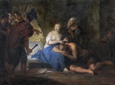 Peinture intitulée "Samson et Dalila" par Antoine Pesne, Œuvre d'art originale, Huile