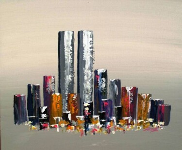 Peinture intitulée "Twin Towers VI" par Antoine Renault, Œuvre d'art originale