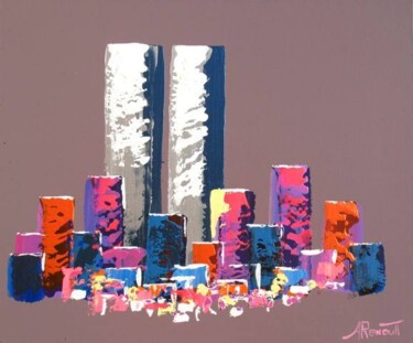 Peinture intitulée "Skyline 3" par Antoine Renault, Œuvre d'art originale, Huile