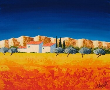 Painting titled "Cabanons des Alpill…" by Antoine Renault, Original Artwork