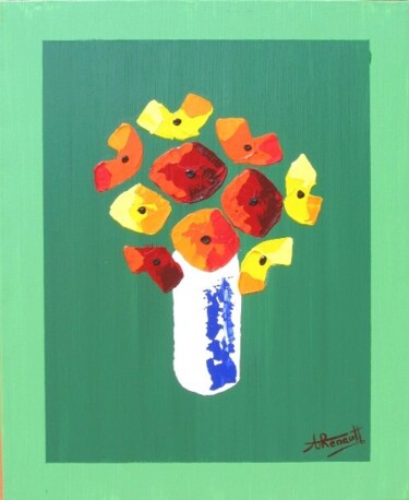 Peinture intitulée "Bouquet de Fleurs -…" par Antoine Renault, Œuvre d'art originale