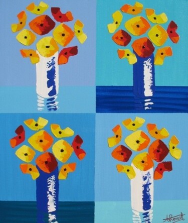 Painting titled "Variation bleue" by Antoine Renault, Original Artwork