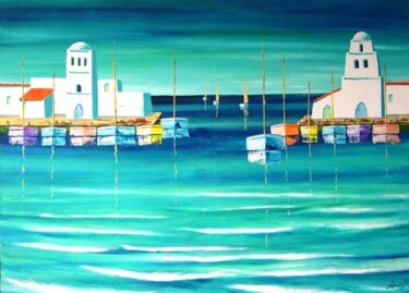Peinture intitulée "Port El Kantaoui" par Antoine Renault, Œuvre d'art originale