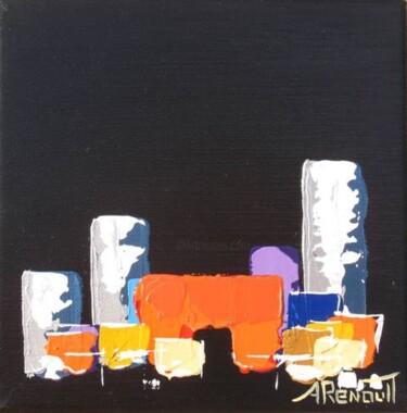 Painting titled "NYC Towers 12" by Antoine Renault, Original Artwork