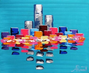 Peinture intitulée "Three Towers" par Antoine Renault, Œuvre d'art originale