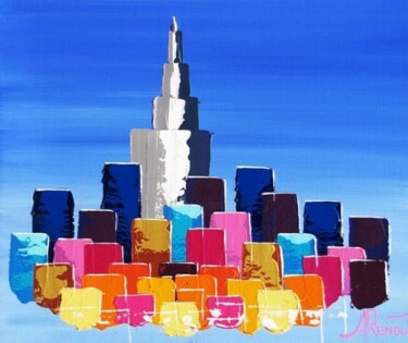 Painting titled "Shangai Towers" by Antoine Renault, Original Artwork