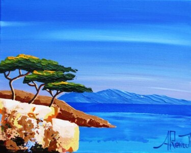 Peinture intitulée "Azur au couchant" par Antoine Renault, Œuvre d'art originale