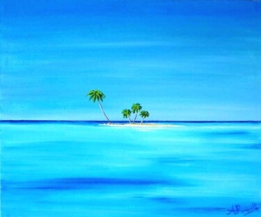 Painting titled "Ilet Tropical" by Antoine Renault, Original Artwork