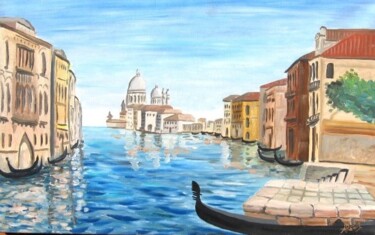 Painting titled "Le Grand Canal" by Antoine Renault, Original Artwork