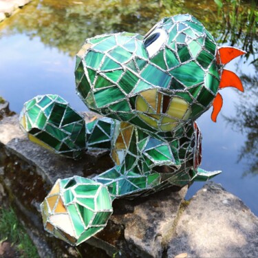 Sculpture titled "Yoshi de Milo" by Antoine Rey, Original Artwork, Glass