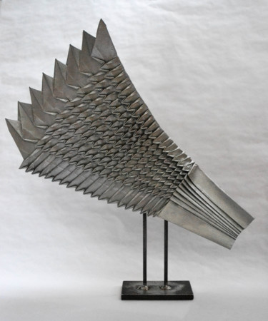 Sculpture titled "Origami Wing Study" by Antoine Scherer, Original Artwork, Paper