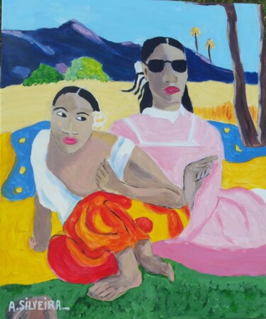 Pittura intitolato "Hello gauguin" da Antoine Silveira, Opera d'arte originale, Acrilico