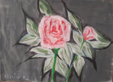 Painting titled "Pivoine rose" by Antoine Silveira, Original Artwork, Acrylic