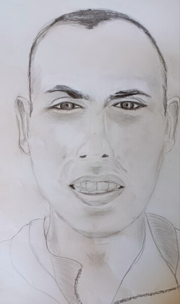 Drawing titled "Diego2" by Antoine Silveira, Original Artwork, Pencil