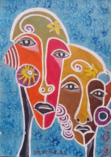 Pittura intitolato "Africaessaie" da Antoine Silveira, Opera d'arte originale, Acrilico