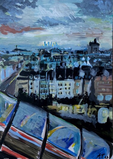 Painting titled "View from above cen…" by Antoine Talon, Original Artwork, Acrylic