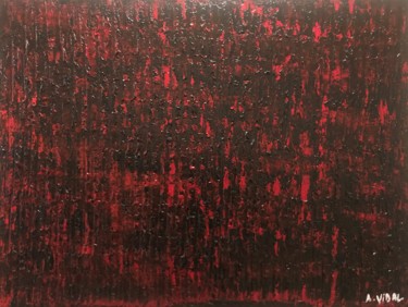 Peinture intitulée ""Red & Black" (Créa…" par Antoine Vidal, Œuvre d'art originale, Acrylique Monté sur Châssis en bois