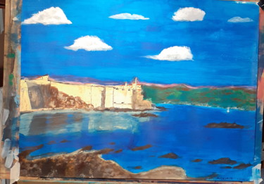 Peinture intitulée ""Fort de Bregançon"" par Antoine Devaux, Œuvre d'art originale, Acrylique