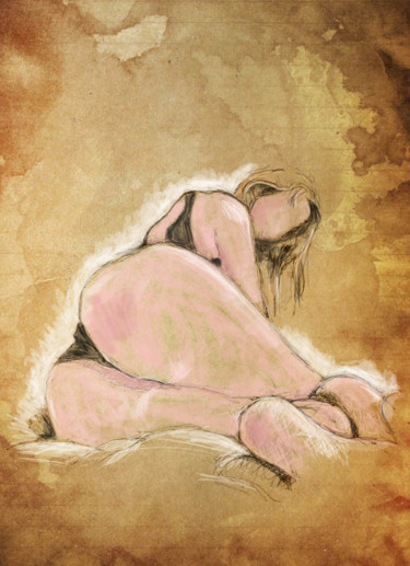 Drawing titled "nue 01" by Antoine Marelle, Original Artwork, Digital Painting